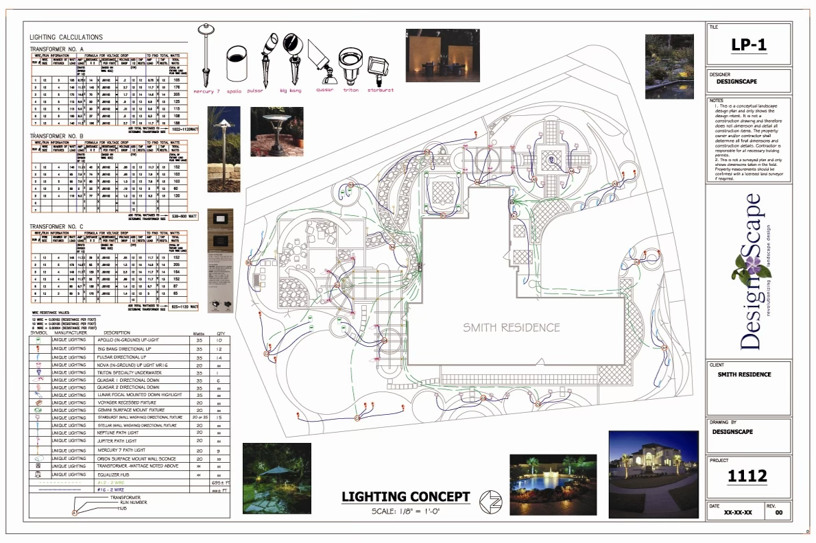 Complete Designscape landscape lighting plan