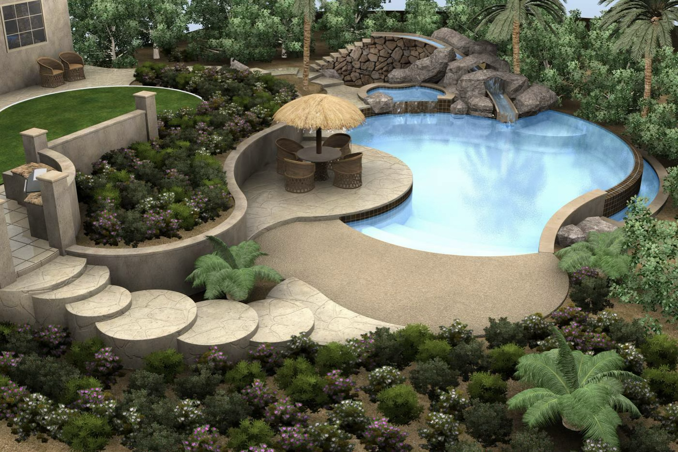 Designscape three-dimensional landscape and pool visualization